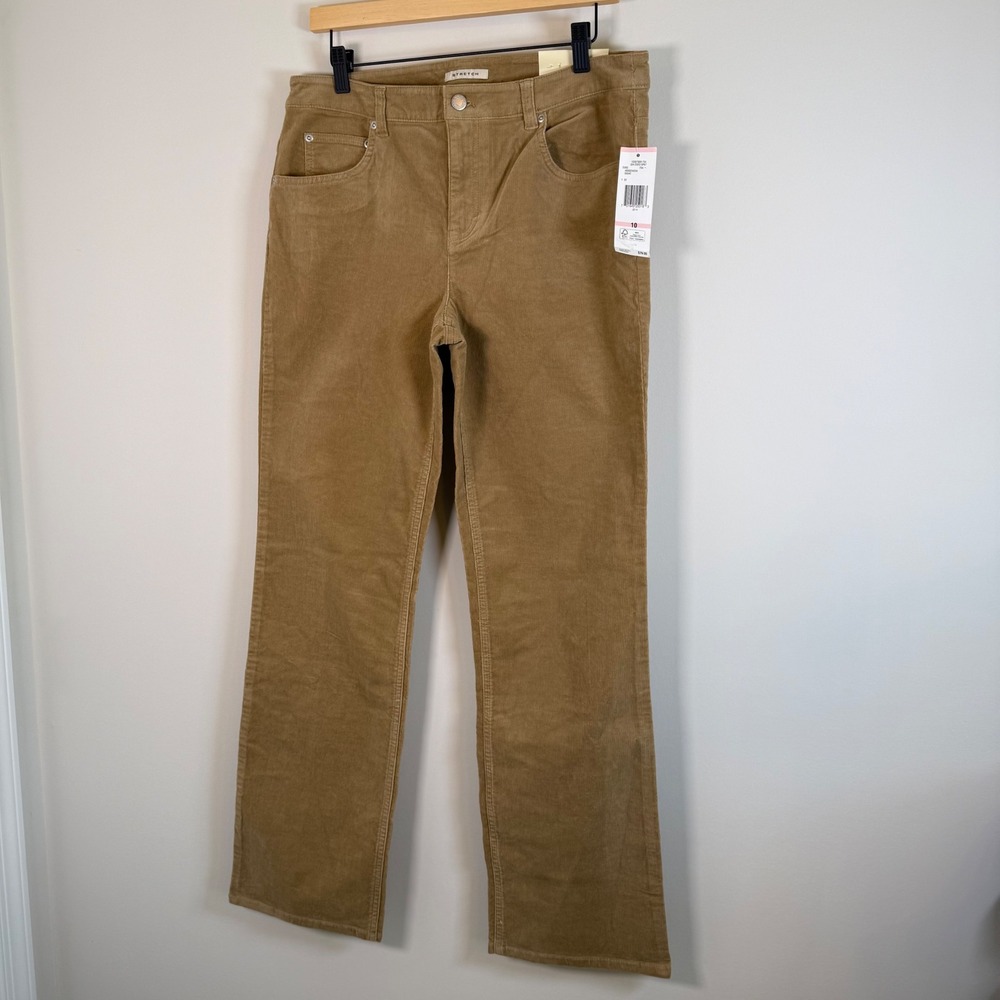 NEW Jones New York Sport Corduroy 5-Pocket Pants‎ 10 Stretch Straight Leg NWT